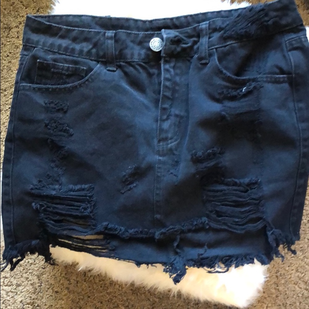 Black jean skirt